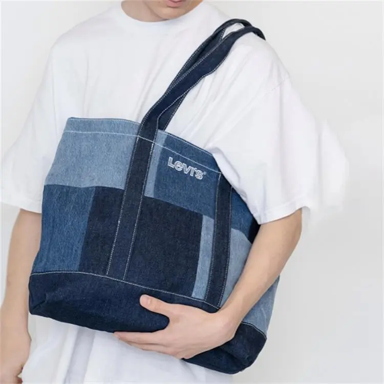 Levi’s Cotton Tote Bag Shopping Bag Shoulder Bag Handbag Regular Men's Blue-4