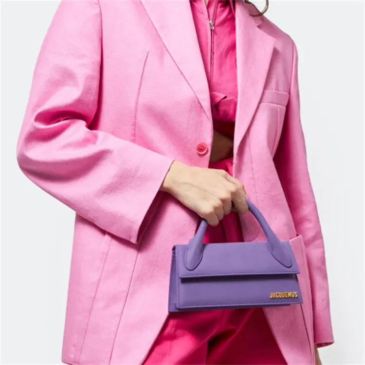 Jacquemus Cow Leather Shoulder Bag Crossbody Bag Handbag Women's Purple-3