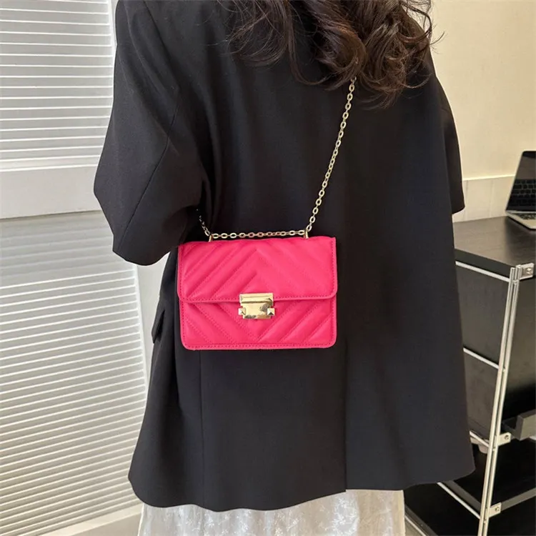 NOMK PU Shoulder Bag Women's White/Rose Red/Khaki/Green/Black-5