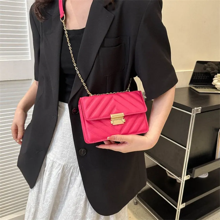 NOMK PU Shoulder Bag Women's White/Rose Red/Khaki/Green/Black-6