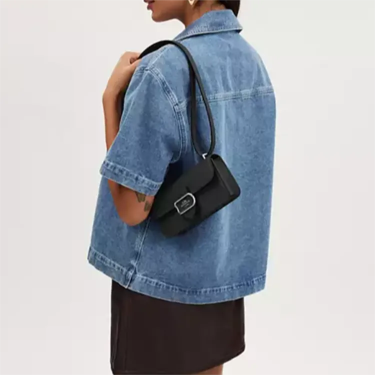 COACH Morgan Cow Leather Portable Crossbody Bag, Shoulder Bag Women's Black-4