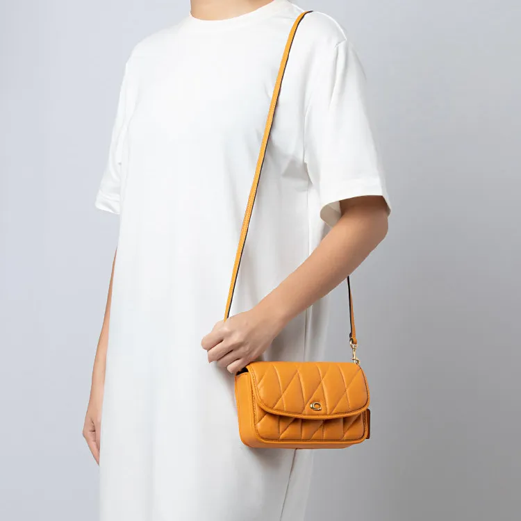 COACH Hayden Leather Pillow Bag Shoulder Bag Women's Orange-3