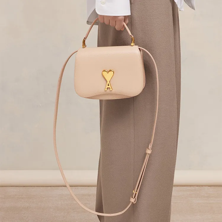 AMIPARIS Cow Leather Portable Crossbody Bag, Shoulder Bag Mini Women's Beige-4