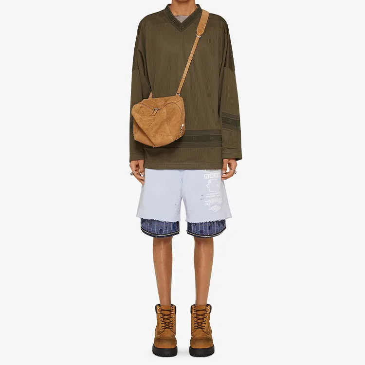 GIVENCHY Pandora Suede Calfskin Shoulder Bag Crossbody Bag Small Size Men's Brown-5