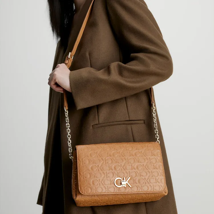 CK/Calvin Klein Artificial Leather Crossbody Bag Shoulder Bag Women's Brown-3