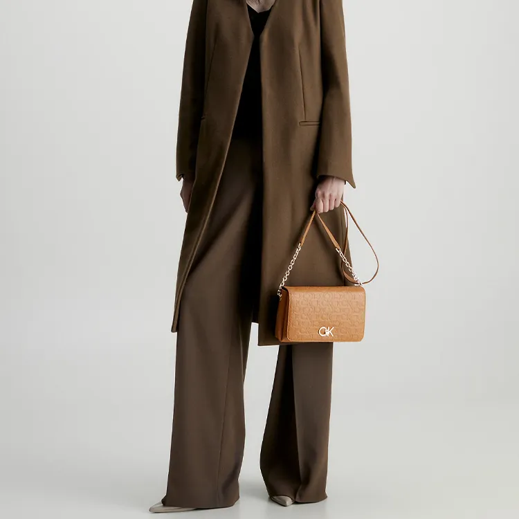CK/Calvin Klein Artificial Leather Crossbody Bag Shoulder Bag Women's Brown-2