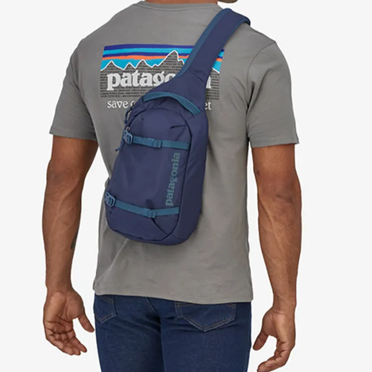 Patagonia Recycled Polyester One Shoulder Crossbody Fanny Pack Sling Bags Regular Unisex Marine Blue-1