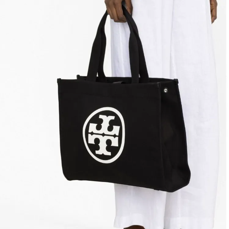 TORY BURCH Ella Fabric Tote Bag, Shopping Bag, Shoulder Bag, Handbag Regular Women's Black-7