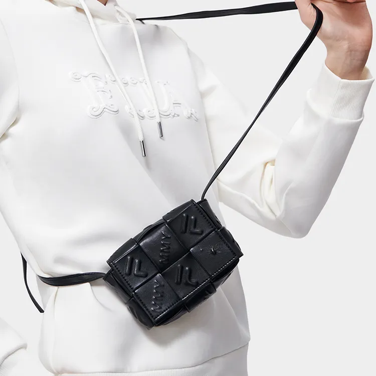 FILA MIHARA Collaboration PU Cell Phone Pouch Crossbody Bags Extra Small Women's Jet Black-3