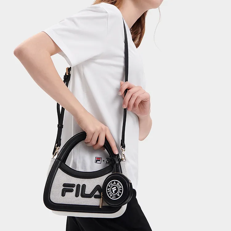 FILA PU Shoulder Bag Crossbody Bag Handbags Small Size Women's Black-4