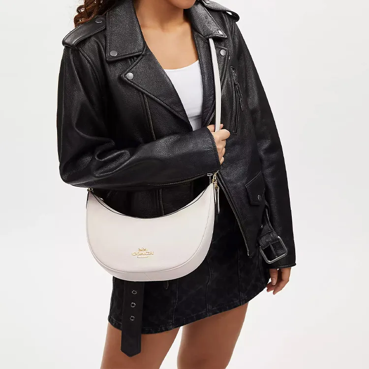 COACH Cow Leather Crescent Shoulder Bag Women's-3