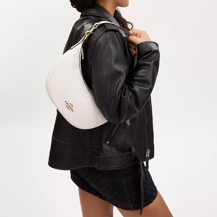 COACH Cow Leather Crescent Shoulder Bag Women's-4