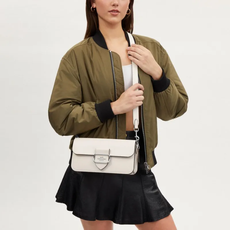 COACH Morgan Leather Crossbody One Shoulder Handbag Small Size Women's Beige-3
