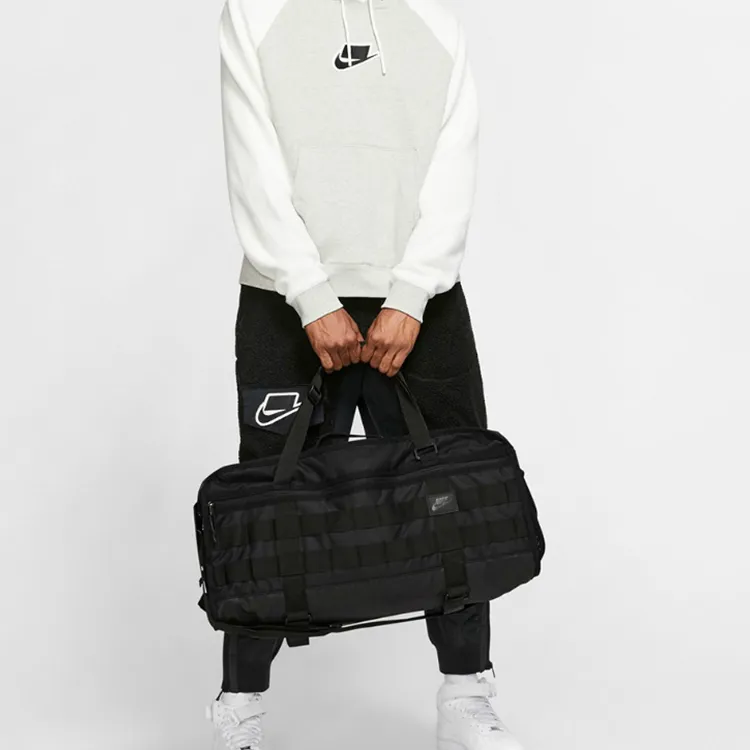Nike Polyester Portable Crossbody Basketball Bag, Travel Bag, Gym Bag Tubas Unisex Pure Black-4