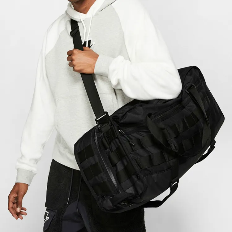 Nike Polyester Portable Crossbody Basketball Bag, Travel Bag, Gym Bag Tubas Unisex Pure Black-3