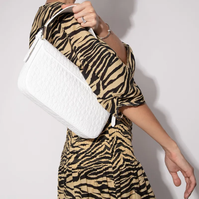By Far Manu Cow Leather Shoulder Bag, Handbag, Shoulder Bag Women's White-3