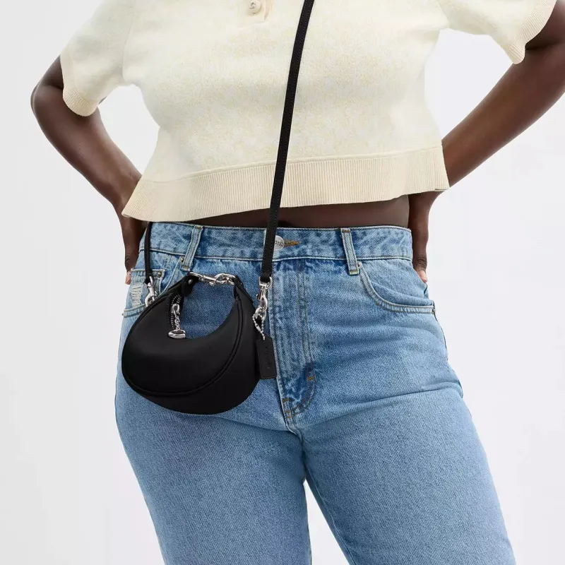 COACH JONIE Cow Leather Shoulder Bag Crossbody Bag Handbag Mini Women's Black-6
