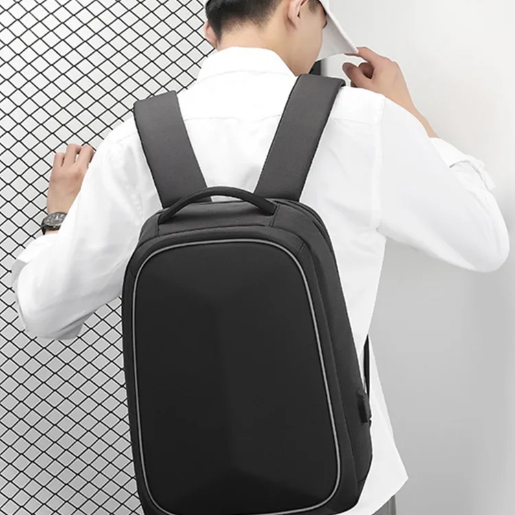 Dusen Kangaroo Oxford Laptop Travel Bag Backpack Large Size Unisex Gray/Black/Blue-2