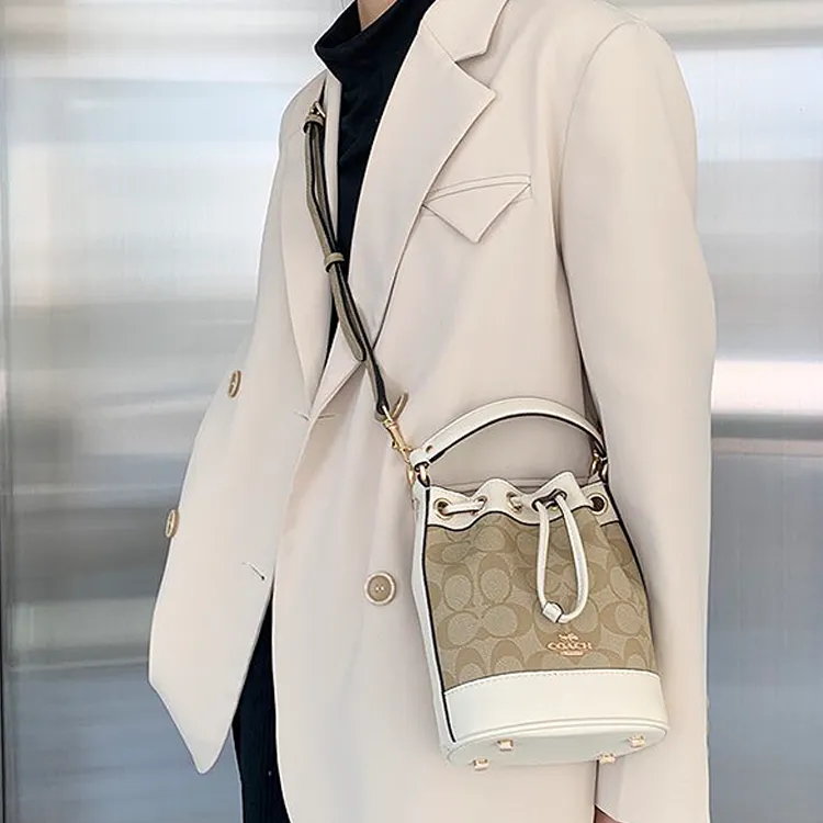 Lan Bao Fan Cow Leather Bag Strap Women's White-3
