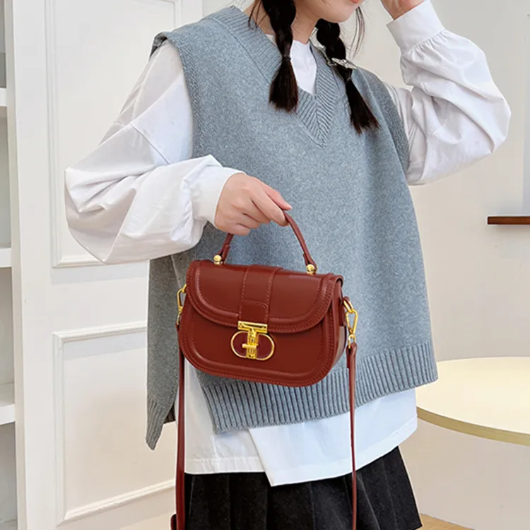 SUPERCUTE PU Shoulder Bag Crossbody Bag Women's Mocha/Romanian Red/Ecru Black-10