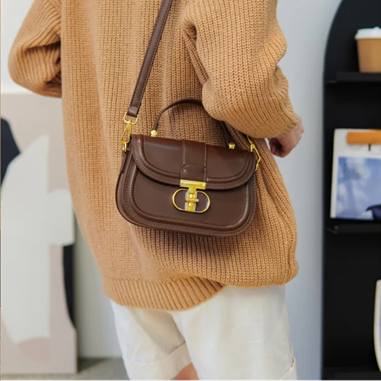 SUPERCUTE PU Shoulder Bag Crossbody Bag Women's Mocha/Romanian Red/Ecru Black-3