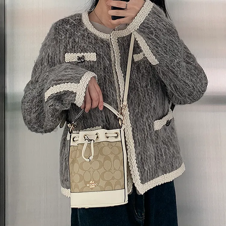Lan Bao Fan Cow Leather Bag Strap Women's White-2