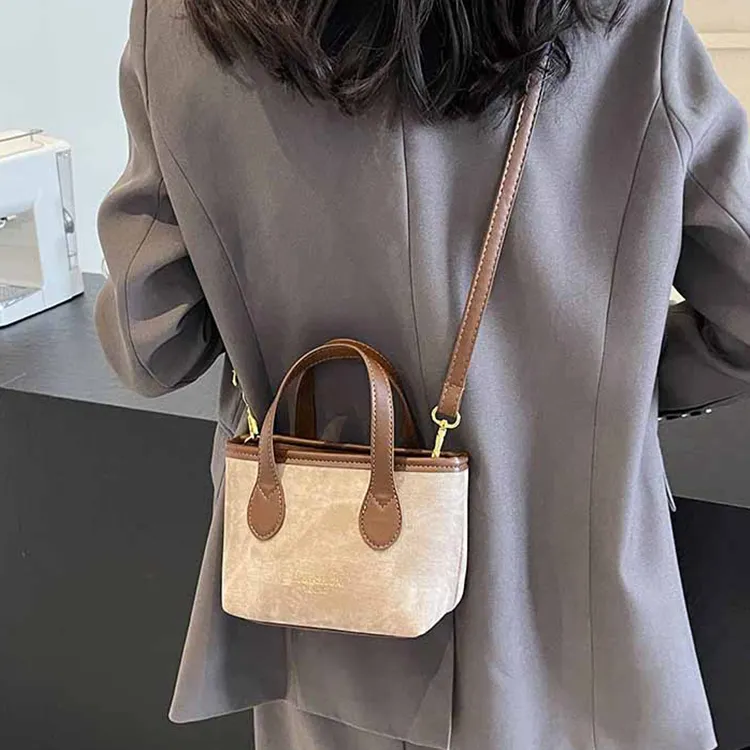 ALOENEY PU Crossbody Bag Women's Dark Tea/Light Khaki-6