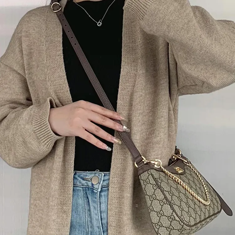 Lan Bao Fan Cow Leather 1955 Extended Length Belt Cross Backpack With Accessories Bag Accessory Unisex Brown-7