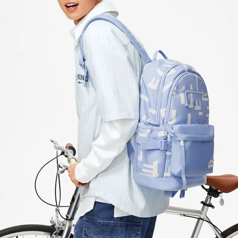LiNing Polyester Backpack Unisex Blue All Over Print-8