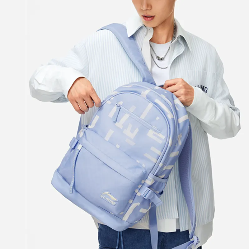 LiNing Polyester Backpack Unisex Blue All Over Print-7