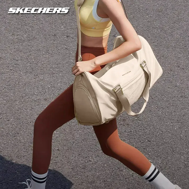 Skechers Polyester Gym Bag Travel Bag Large Size Unisex Khaki-4
