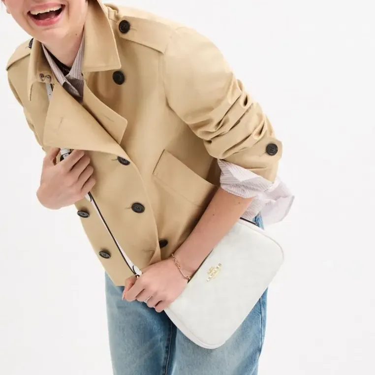 COACH Teri Artificial Leather Crossbody Bag Shoulder Bag Medium Size Women's Chalk White-6