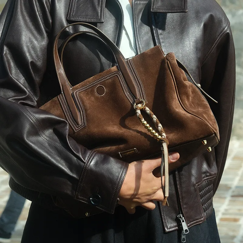 Songmont Cow Leather Bag Accessory Unisex Sandalwood & Camel & Color Block/Sandalwood & Gravel & Color Block-2