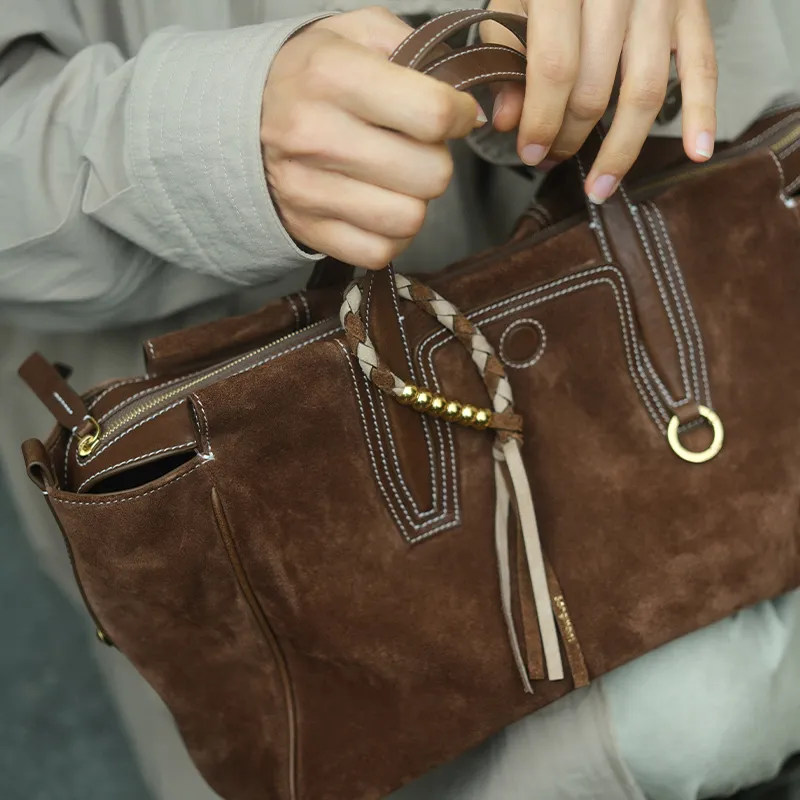Songmont Cow Leather Bag Accessory Unisex Sandalwood & Camel & Color Block/Sandalwood & Gravel & Color Block-3