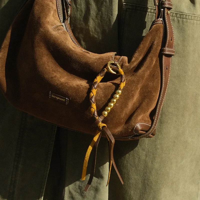 Songmont Cow Leather Bag Accessory Unisex Sandalwood & Camel & Color Block/Sandalwood & Gravel & Color Block-4