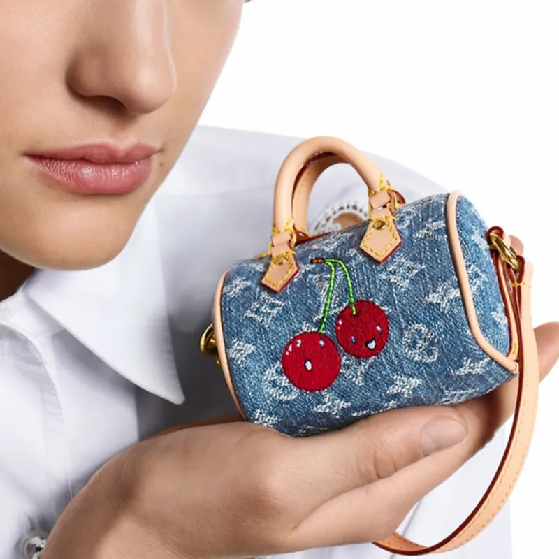 LOUIS VUITTON Takashi Murakami Collaboration Speedy Cotton Bag Accessory Mini Women's Blue-5