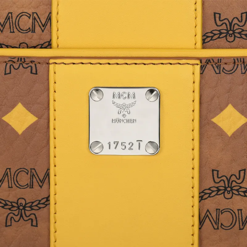 MCM Cow Leather Tote Bag, Shopping Bag, Handbag, Shoulder Bag Medium Size Women's Iris Yellow-4
