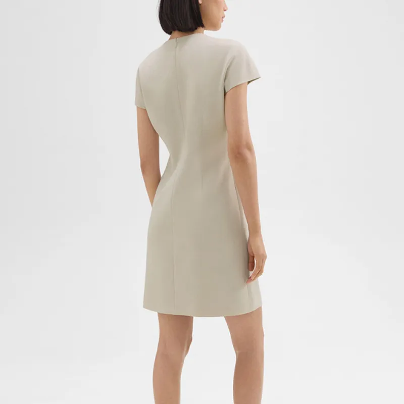 THEORY Short-Sleeved Dresses Women's Stone White-2