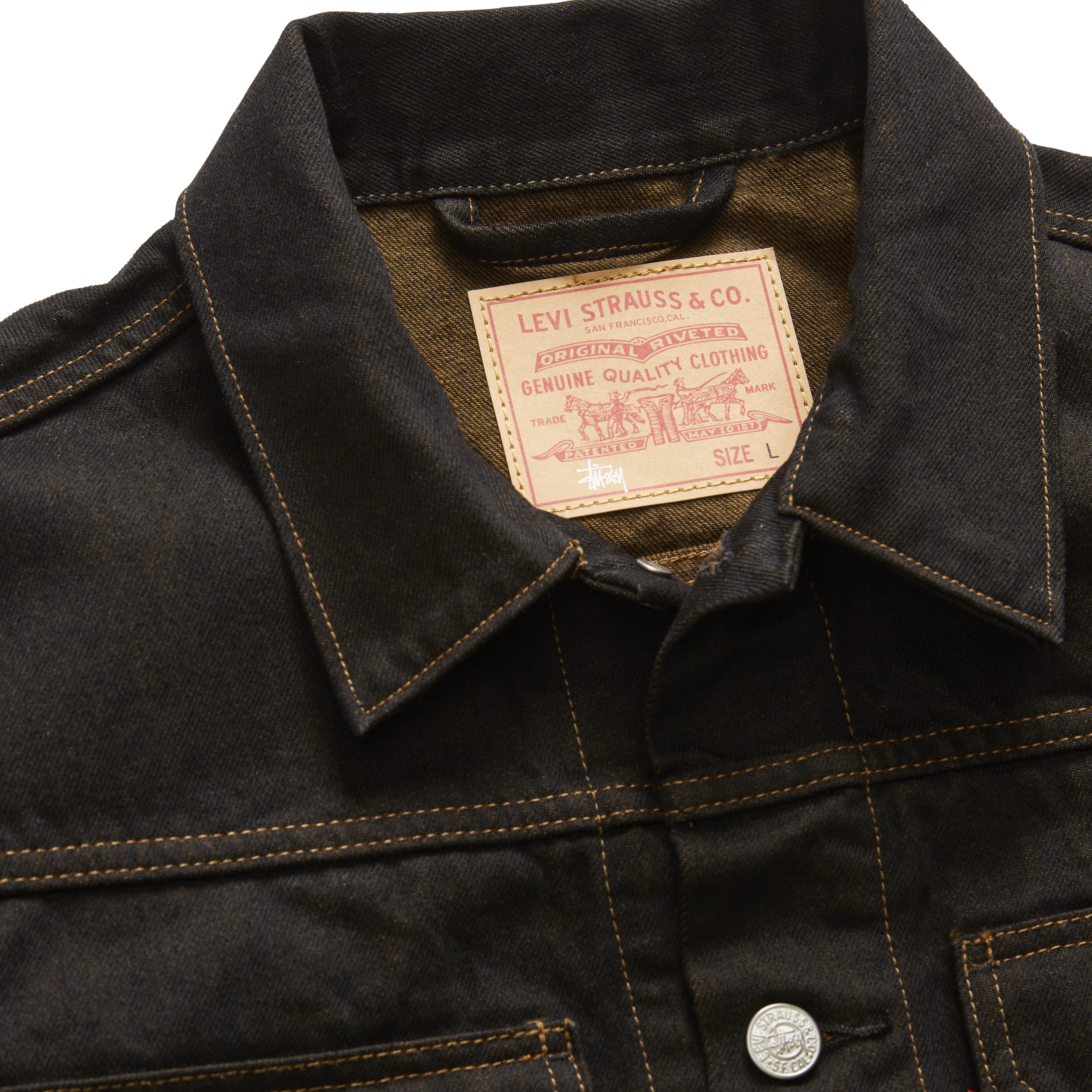 Stussy X Levi's Crispy Rinse Trucker Jacket - POIZON