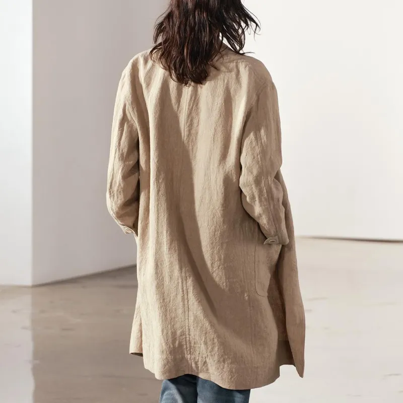 ZARA Trench Coats Women's Sand-3