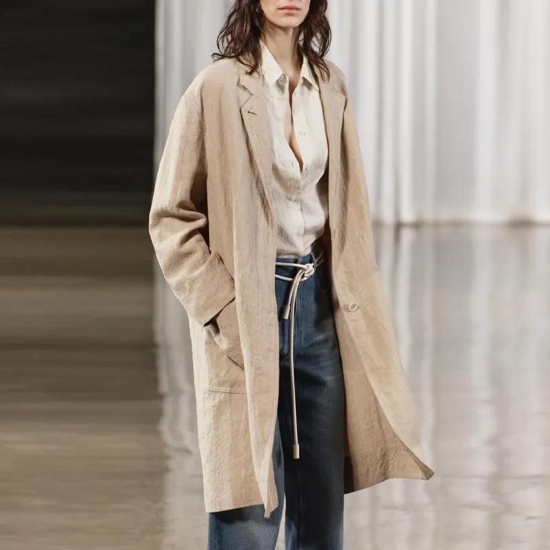 ZARA Trench Coats Women's Sand-4