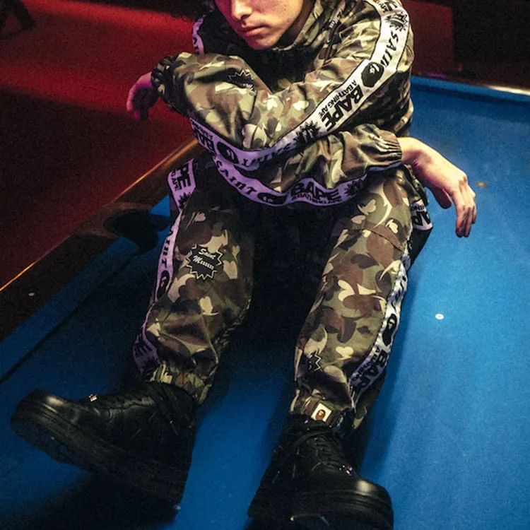 Bape X Saint Mxxxxxx Heart Camo Track Pants-3