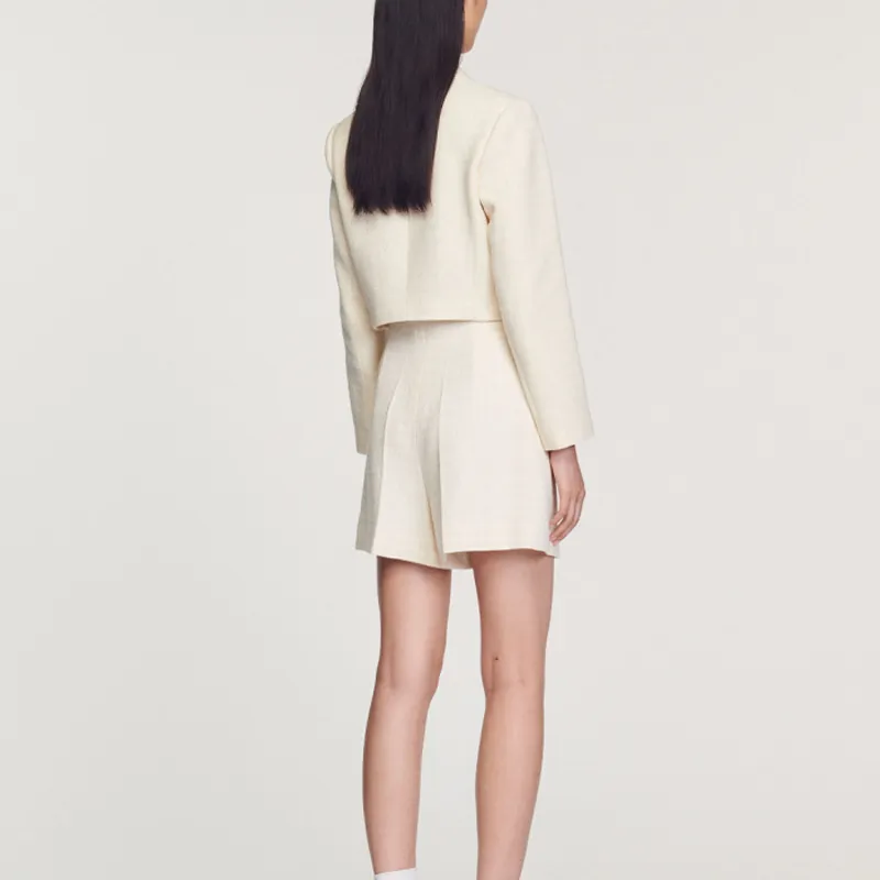 Sandro High-waisted Tweed Shorts-2