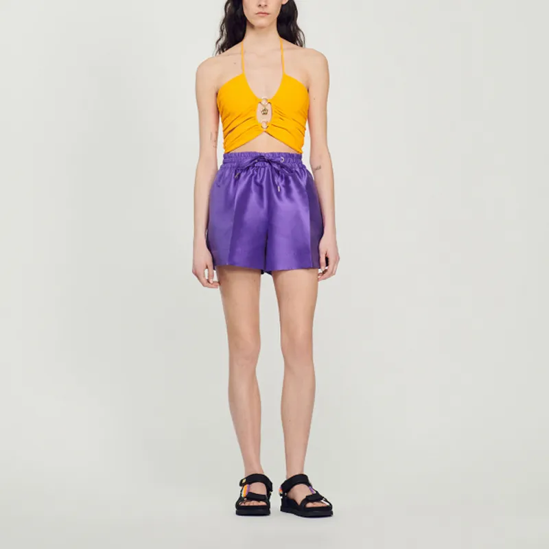Sandro FW22 Casual Shorts Women's Purple-1