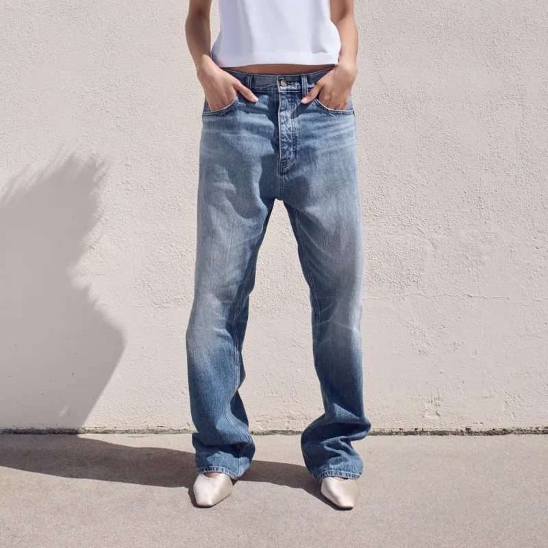 Fear Of God Essentials Knee Whiskering Effect Straight legged Jeans-2