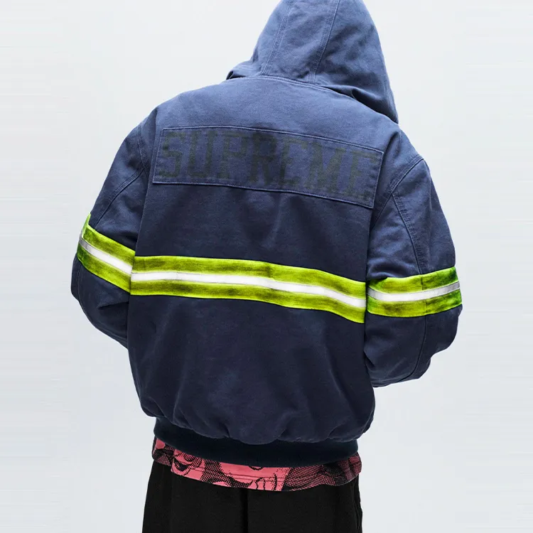 Supreme Reflective Stripe Hooded Work Jacket-5