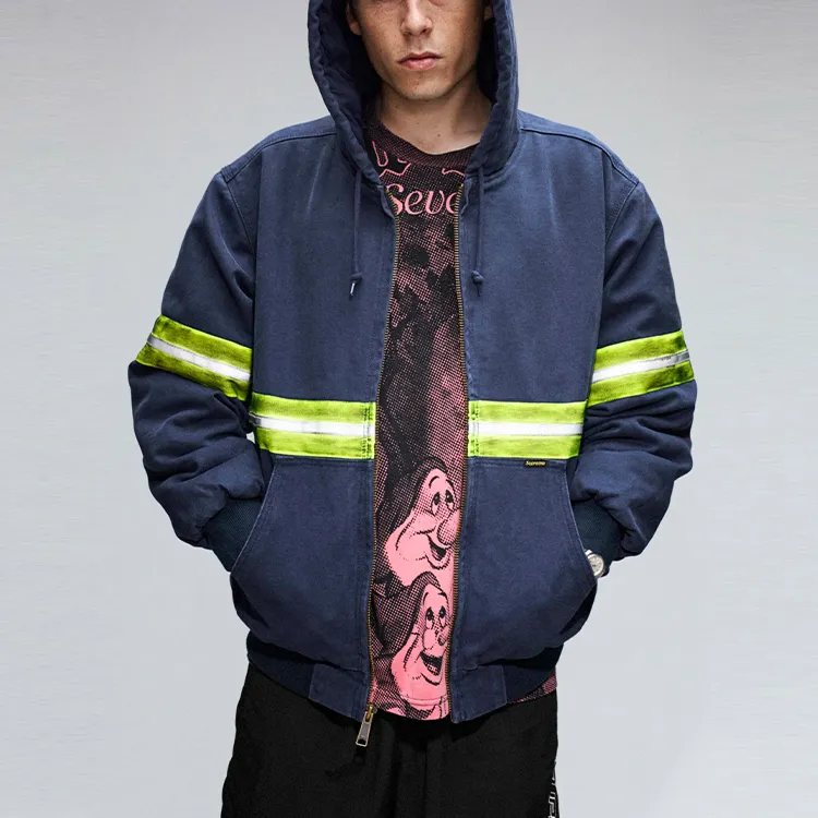 Supreme Reflective Stripe Hooded Work Jacket-4