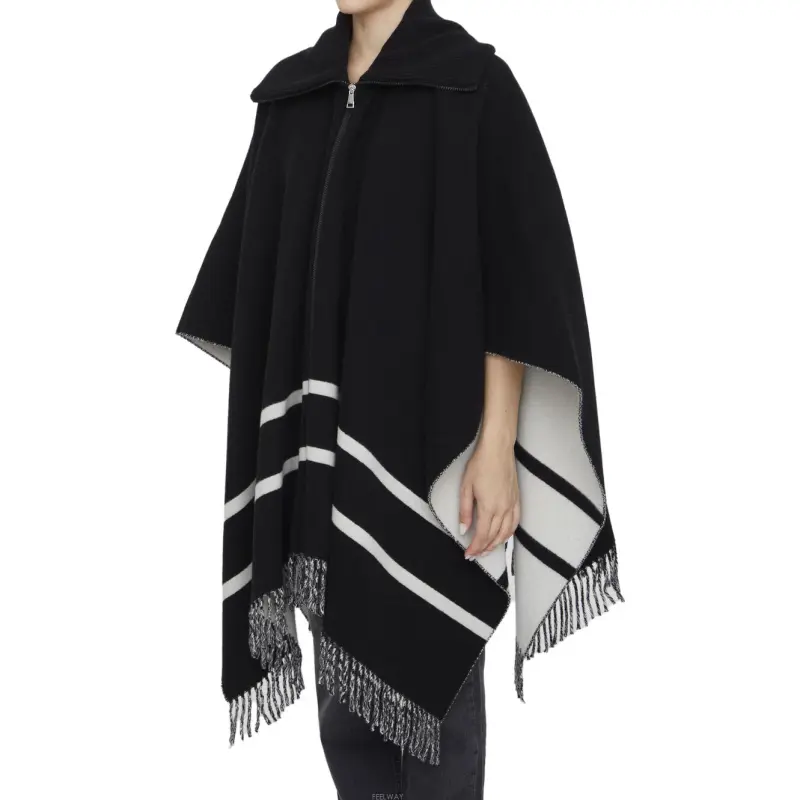 Moncler Fringed Hem Oversized Cape-9