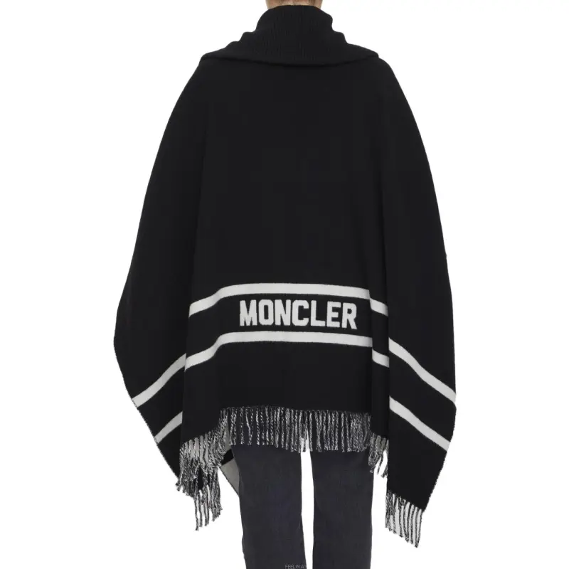 Moncler Fringed Hem Oversized Cape-10