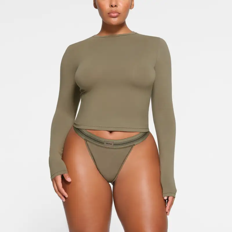 Skims T Shirts Women's Earth Umber/ARMY-1